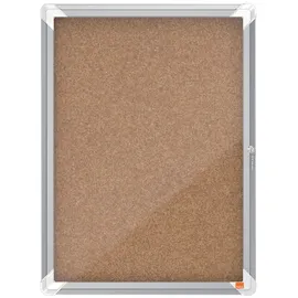 NOBO Schaukasten 4 x A4, Premium Plus, Naturbraun, 1902561