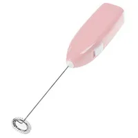 Elektrischer Milchaufschäumer, handgehaltener, batteriebetriebener Schneebesen, Milchaufschäumer, kabelloser Schneebesen für die Kaffeemaschine zu Hause, in der Hotelküche (Rosa)