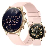 Smartwatch, Smartwatch Damen Herren, 1.43" HD Fitness Tracker Uhren für Android IOS, IP67 Wasserdicht Pulsmesser Schrittzähler Aktivitätstracker