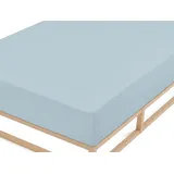 biberna Spannbettlaken 0002744 Feinbiber 180 x 200 - 200 x 200 cm taubenblau