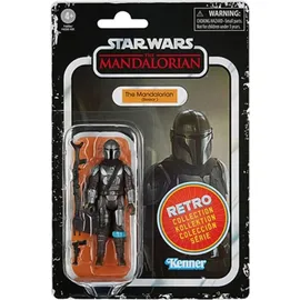 Hasbro Star Wars Retro Collection The Mandalorian (Beskar) Toy 9.5-cm-Scale The Mandalorian Collectible Action Figure, Accessories, Multi, F4456