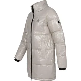 Ragwear Warmer Damen Wintermantel Shiny Steppmantel aus glänzendem Material mit Kapuze Roobie Long YOUMODO Zinc Gr. M - M