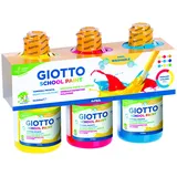 giotto-fila Giotto Schoolpaint, Malfertige Temperafarbe, Basic Set 3 Farben je 250ml,