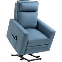 Sessel mit Aufstehhilfe Fernsehsessel Liegefunktion Leinen-Touch Blau