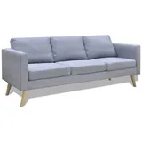 vidaXL Sofa 3-Sitzer Stoff Hellgrau