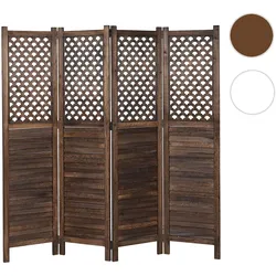 Paravent HWC-A84, Raumteiler Trennwand Sichtschutz, Ornamente 170x161cm ~ braun