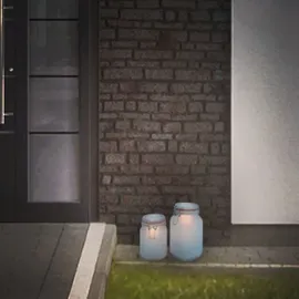 colourliving LED Solarleuchte Einmachgläser Solar Tischleuchte outdoor 2er Set