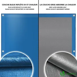 VOUNOT Poolabdeckung Rechteckig Dunkelblau 4x8 m