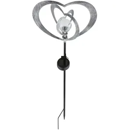 GLOBO Solarleuchte Metall silbergrau H 82 cm 1er Set
