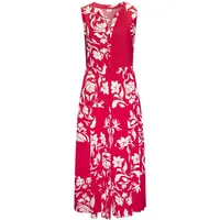 LASCANA Maxikleid Blumenprint Rot/Weiß 34