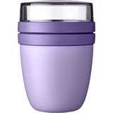 Mepal - Lunchpot Ellipse - Praktischer Joghurtbecher & Müslibecher - Unterteilung für Joghurt & Müsli - Geeignet für Gefrierschrank, Mikrowelle & Spülmaschine - 500 ml + 200 ml - Vivid Lilac