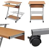 Vidaxl - Computertisch Computerwagen pc Tisch Bürotisch Laptop auf Rollen braun - Computertisch - Schreibtisch - Bürotisch - Laptoptisch - PC-Tisch
