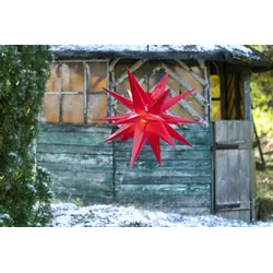 roter kleiner LED Stern 18 Zacker 25 cm DecoTrend Sterntaler - faltbar, für innen und aussen mit Trafo