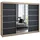A&J MöbelLand Schiebetürenschrank VILUNO 1 200 x 215 x 59,5 cm Weiß/Schwarz