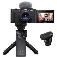 Sony Vlog-Kamera ZV-1 II + Bluetooth Mikrofon G1 + Bluetooth Griff VPT2BT