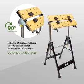 Trutzholm Spanntisch Holz 2er Set schwarz klappbar höhenverstellbar
