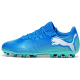 Puma Future 7 Play MG Jr Soccer Shoe, Hyperlink Blue-Mint White, 38.5 EU