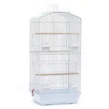 SHISHI Klassischer Vogelkäfig, Vogelvoliere für drinnen oder draußen, Vogelkäfig mit Sitzstangen und Futterhäusern, Voliere für Wellensittiche, Nymphensittiche, Finken, Kanarienvögel (46 × 36 × 92 cm,