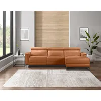 Ecksofa PLACES OF STYLE "Lund, L-Form, 261cm, man. o. elektr. Relaxfunktion (mit USB-A)", braun (cognac), B:261cm H:97cm T:179cm, Echtleder 100% Echtleder, Kunstleder 100% Polyurethan, Sofas, und Kopfteilverstellung