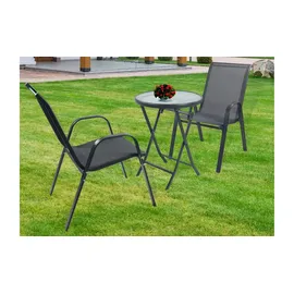 VCM Gartenmöbel Set 3-tlg. Grau