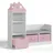 [en.casa] Kindersitzbank Vipsali 100 x 99 x 30 cm Holz rosa-weiß