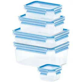 Emsa Clip & Close Frischhaltedosen Set blau 5-teilig 0,25 l, 0,55 l, 1 l, 1,2 l, 2,2 l