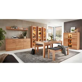 Innostyle Highboard Nature ONE Front Kernbuche Teil-massiv FSC-Zertifiziert - Moderner Wohnzimmerschrank mit viel Stauraum und LED-Beleuchtung - 127 x 137 x 40 cm (B/H/T)