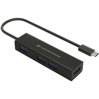 Conceptronic HUBBIES07B - Hub - 4 Port USB-C® USB 3.2 Gen 2) Multiport Schwarz