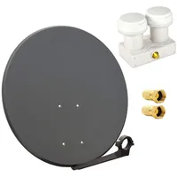 PremiumX 80cm Stahl anthrazit + Single Monoblock LNB