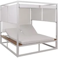 Mendler Aluminium Lounge-Gartenliege HWC-M63b, XL Sonnenliege Bali-Liege Daybed, 10cm-Polster
