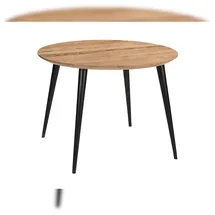 Sam Runder Esszimmertisch Akazie naturfarben Schweizer Kante 105 cm vierfuß-Gestell CARA