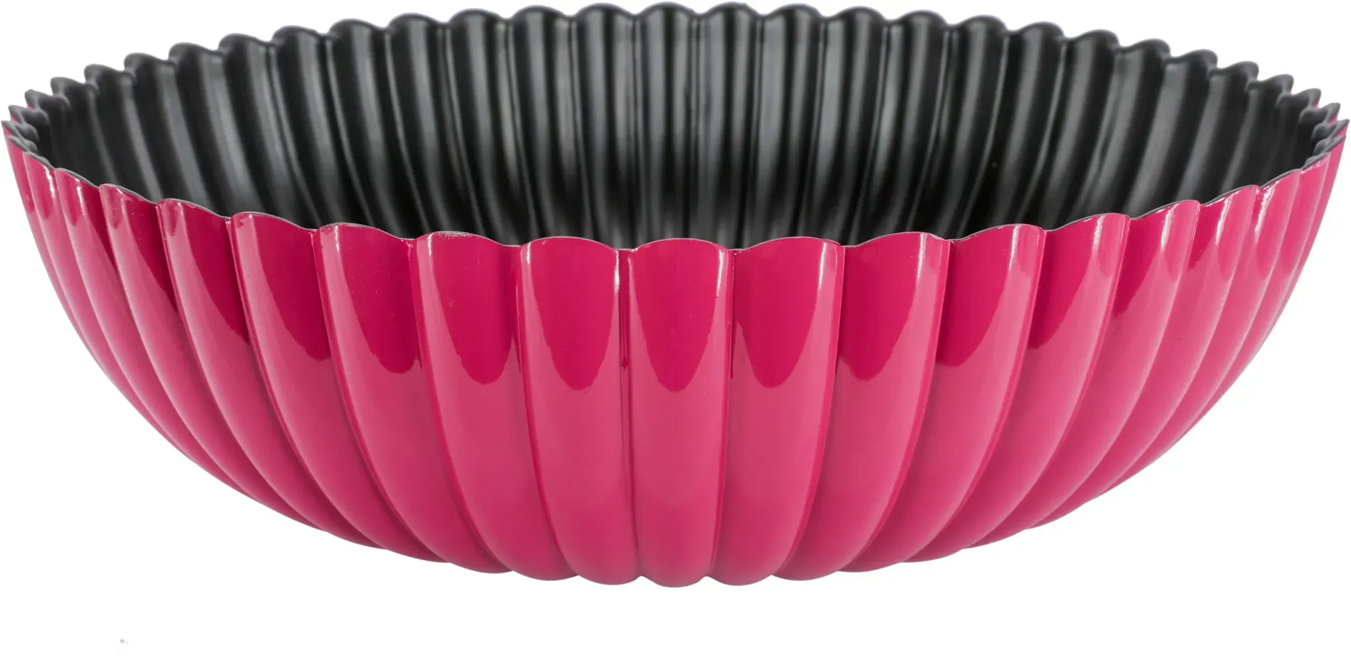 Schale Kunststoff D30H9cm Lack mit Rillen Recycling Material  - pink