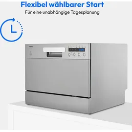 Medion DWT60 Tischgeschirrspüler (freistehend, 550 mm, Silber)
