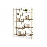 Compleo Bücherregal Blumenständer, Loft design, Breite: 120 cm, Leiterregal braun