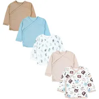 TupTam Baby Jungen Langarm Wickelshirt Baumwolle 5er Set, Farbe: