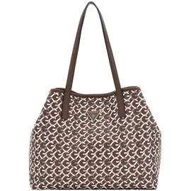 GUESS Schultertasche Vikky II Tote Bag Brown Multi Logo