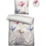 biberna Bettwäsche Blume taupe