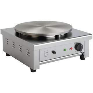 METRO Professional Crepes-Eisen GCP1040, Edelstahl / Gusseisen ,47 x 45 x 24 cm, Ø Platte 40 cm, 3000 W, inkl. Teigverteiler, silber