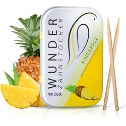 Wunder Zahnstocher mit Geschmack - Metalldose - Ananas