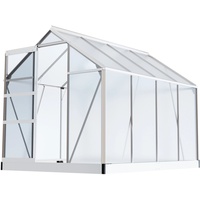 GARMIO GARMIO® Gewächshaus NEAPEL 250x190cm für den Garten, Alu Frühbeet inklusive Fundament, 2 Dachfenster, UV-Schutz, Tomatenhaus