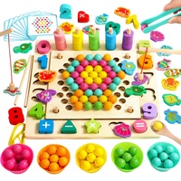 Akokie Spielzeug ab 3 Jahre Montessori Spielzeug Spiele ab 3 4 5 6 Jahren - 6 IN 1 Magnetspiel Angelspiel Puzzle Brettspiele Lernspiele Holz Kinderspielzeug ab 3 4 5 6 Jahre Geschenk 3 Jahre Junge Mädchen