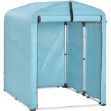 SoBuy Fahrradgarage wetterfest Geräteschuppen Fahrradgarage für 1-2 Fahrräder Carport Zelt mit UV-Schutz Fahrradschuppen für Regenschutz Terrasse Motorrad Garage Gartenhaus Blau 120x163x176cm KLS11-BL