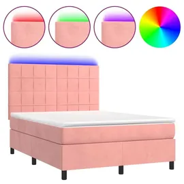 vidaXL Boxspringbett 140 x 200 cm Rosa