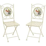 Hti-Living Celia Schmetterling Gartenstuhl 35 x 37 x 89 cm weiß 2 St.