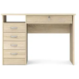 VCM ebuy24 Schreibtisch 5 Schubladen Eiche Struktur Dekor.