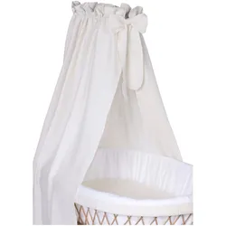 Mionido Textiles Set für Stubenwagen Musselin Uni Schleife, beige