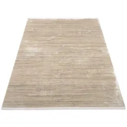 Teppich MACHALKE "fade out" Gr. 31, braun (cappuccino), B:140cm H:8mm L:200cm, Kunstfaser, Viskose, Teppiche, Design Teppich, 3D-Optik, Hoch-Tief-Struktur, Wohnzimmer