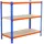 Proregal Schwerlastregal Holz 100x100x30cm Blau/Orange 3 Fachböden