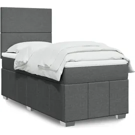 vidaXL Boxspringbett 140 x 200 cm Dunkelgrau