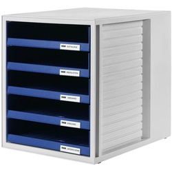 HAN Schubladenbox »SCHRANK-SET« mit 5 Schubladen offen grau, 23.8x4.5x30.5 cm